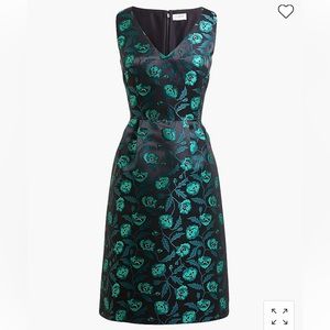 J. Crew Floral Jacquard V-neck cocktail dress